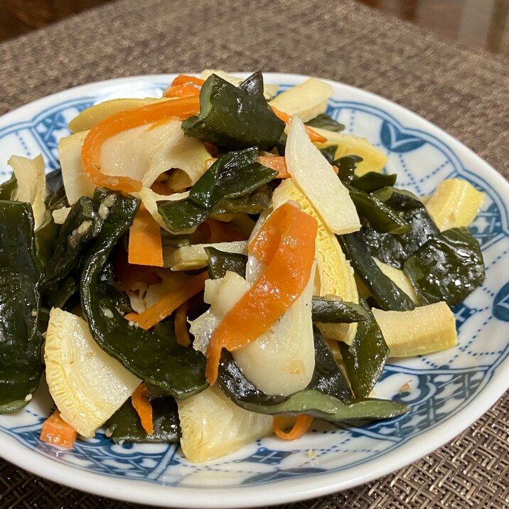 茎わかめとタケノコの中華風炒め